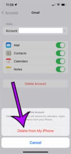 how to stop getting mail fro m a Gmail account on iPhone
