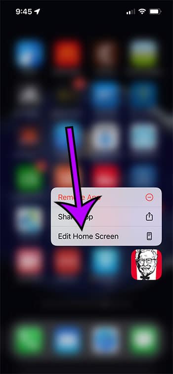 Tap and hold, then choose edit home screen