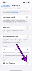 how to disable iPhone 13 LED flash for alerts