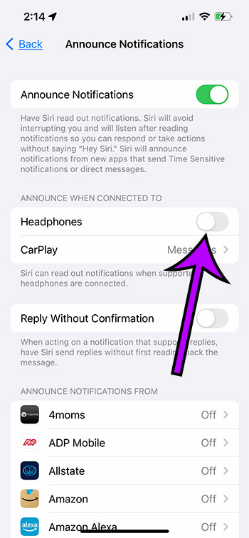 How to turn off iphone 13 airpod notifications