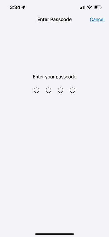 enter your passcode