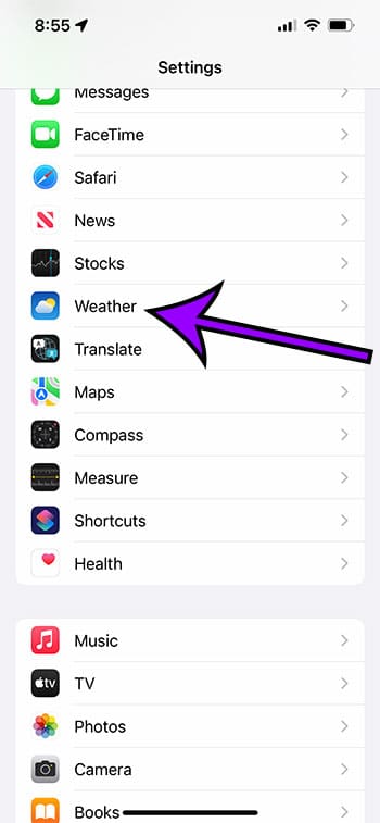 how to change weather to Fahrenheit on iPhone