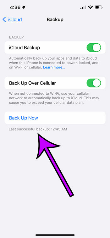 How to check for your last icloud backup on iphone 13