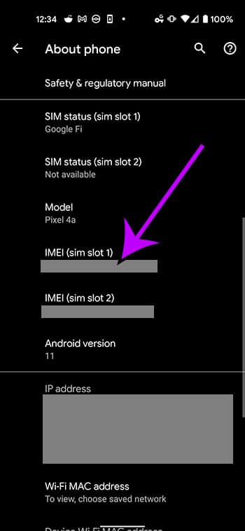 how to find your IMEI number on a Google Pixel 4A