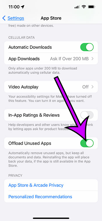 How to offload unused apps on an iphone 13