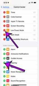 how to delete Control Center buttons on an iPhone 13