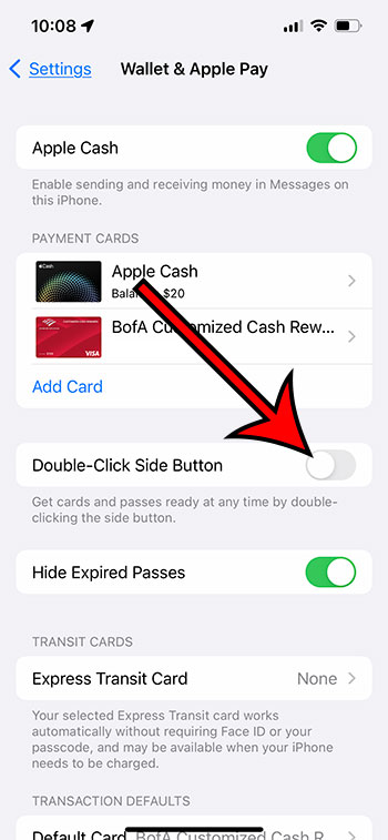 How to stop opening the iphone 13 wallet with the side button