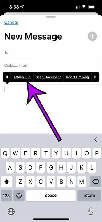How to add an attachment to an email on an iphone 13