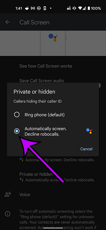 How to block private numbers on a google pixel 4a