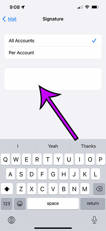 how to delete email signature on iPhone 13