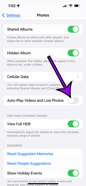 How to stop videos and live photos from playing automatically on an iphone 13