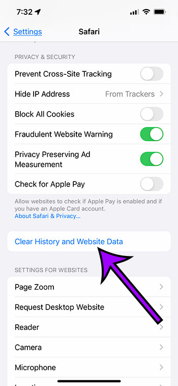 How to clear cookies on iphone 13
