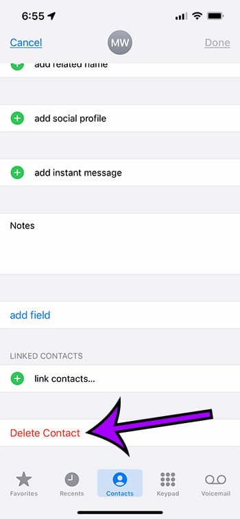 How to erase contacts on iphone 13