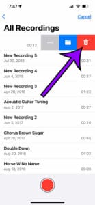 how to delete an iPhone 13 voice memo