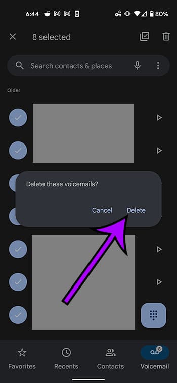 how to delete all voicemails on a Google Pixel 4A