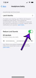 how to reduce loud sounds on iPhone 13