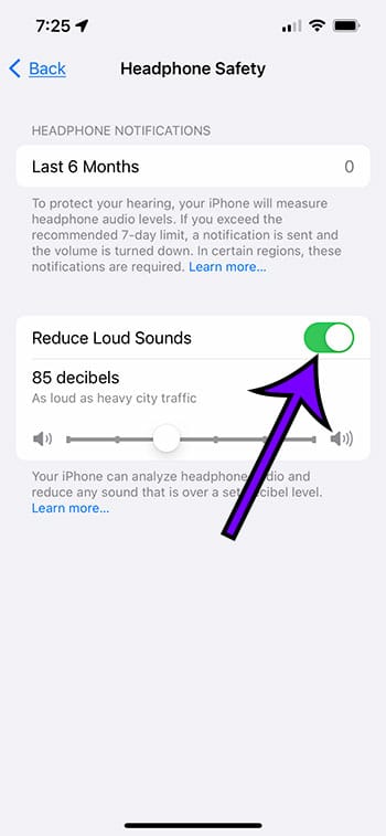 What is reduce loud sounds on iphone 13