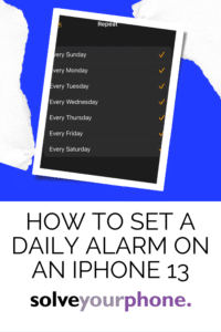 how to set daily alarm on iPhone 13