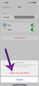 How to delete email account on iphone 13