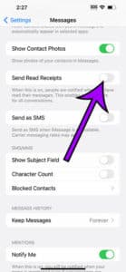how to turn off read receipts on iPhone 14
