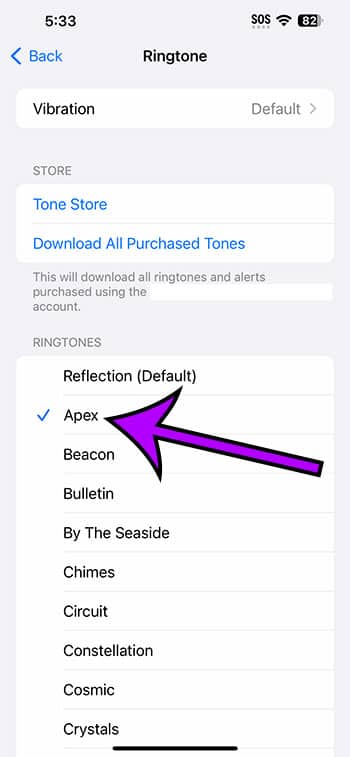 how to use a different ringtone on an iPhone 14